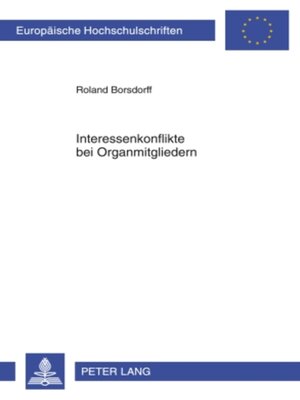 cover image of Interessenkonflikte bei Organmitgliedern